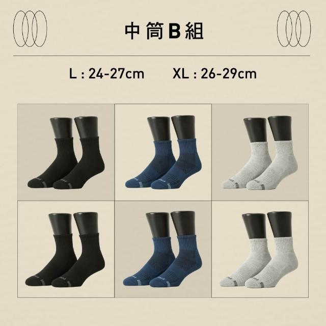 【FOOTER】6入組運動氣墊中筒/船短/高筒襪(除臭襪 襪子 運動襪 氣墊襪)
