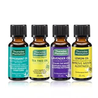 【ThursdayPlantation 星期四農莊】經典精油全系列任選25ml(茶樹/檸檬/薰衣草/薄荷)-澳洲原廠公司貨