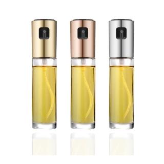 【JUXIN】多功能料理玻璃噴油瓶-2入組 顏色隨機(氣炸鍋 露營烤肉 烘焙 噴瓶 油罐 調味罐)
