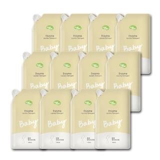 【nac nac】天然酵素嬰兒洗衣精補充包/箱購(1100ml x 12包入)