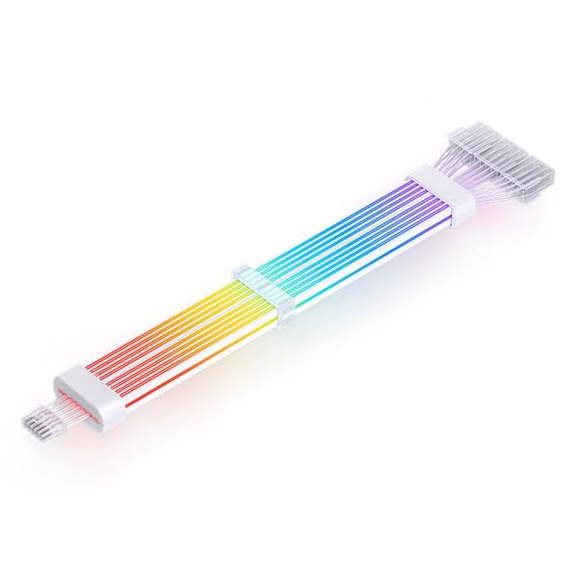 【JONSBO 喬思伯】DY2 ARGB Gen1純白電源延長發光線(免控制器/雙面光/可串接/低功耗/24pin/12+4/8+8/H++)