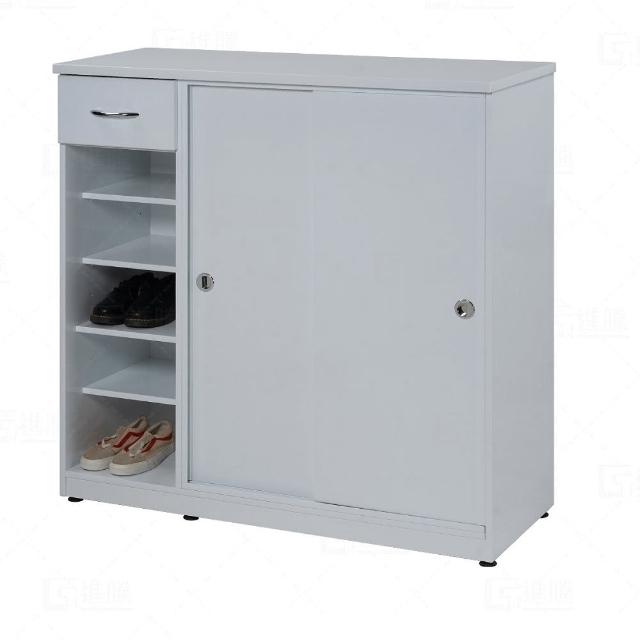 【艾蜜莉的家】3.6尺塑鋼推門+抽屜鞋櫃(楓木色)