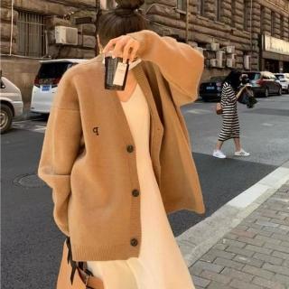 【巴黎精品】現貨+預購 毛衣外套長袖針織衫(韓系慵懶風寬鬆純色女外套4色a1dh1)