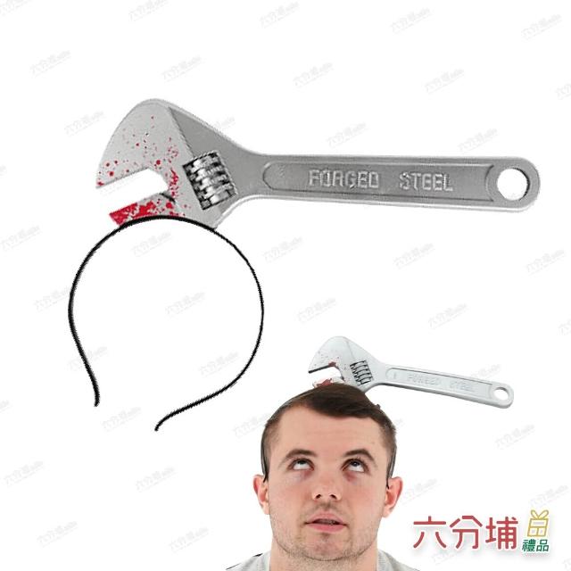 【六分埔禮品】穿頭髮箍-板手/箭頭/鐵鎚/酒瓶/鋸刀/斧頭/菜刀/尖刀/剪刀/針筒(萬聖節搞怪受傷造型髮箍恐佈)