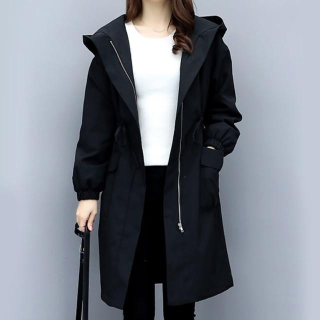【LANNI 藍尼】★中長版 收腰 大衣 外套 四款任選(防風/女裝/大尺碼)