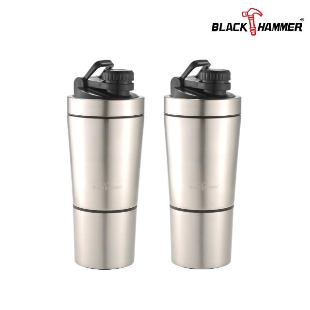 【BLACK HAMMER】買1送1 不鏽鋼超真空雙層搖搖運動瓶750ML(三色任選)