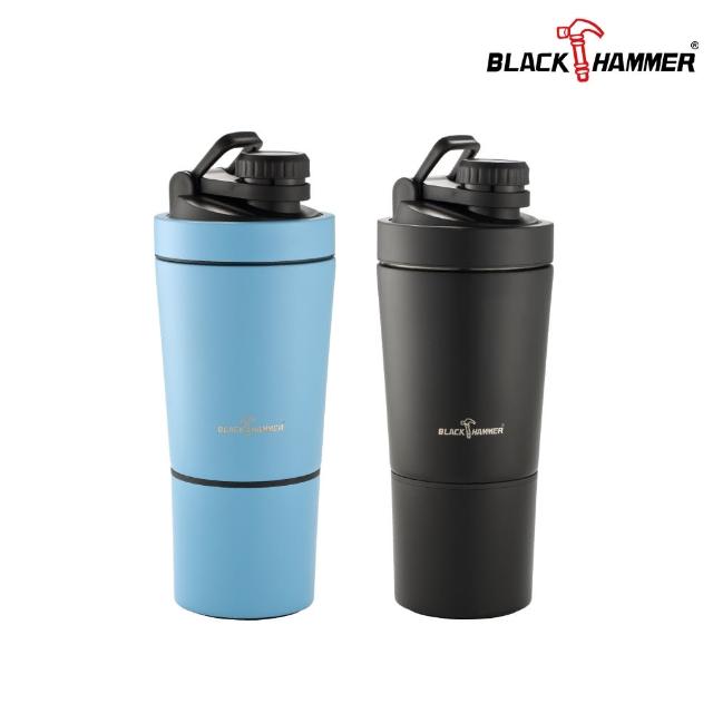 【BLACK HAMMER】買1送1 不鏽鋼超真空雙層搖搖運動瓶750ML(三色任選)