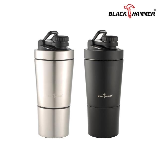【BLACK HAMMER】買1送1 不鏽鋼超真空雙層搖搖運動瓶750ML(三色任選)