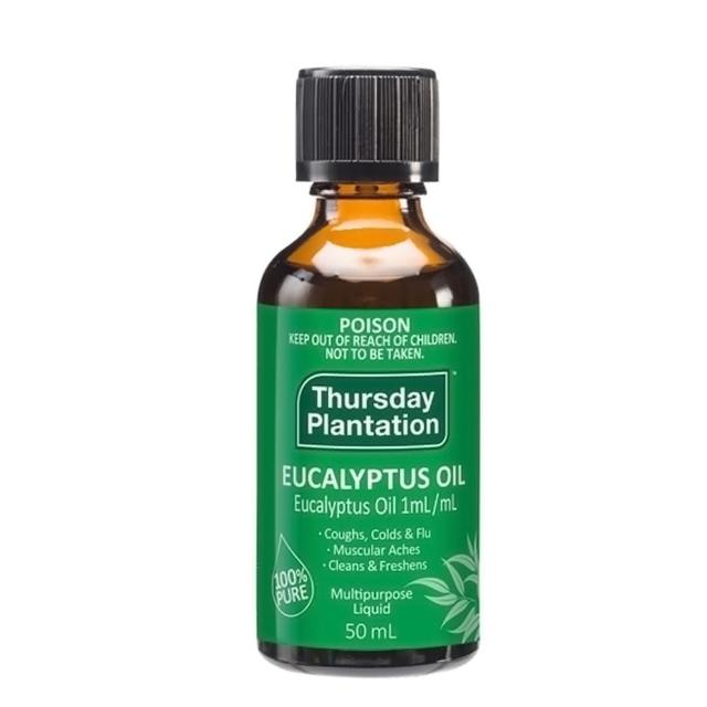 【ThursdayPlantation 星期四農莊】澳洲尤加利精油50ml(澳洲精油 尤加利 100%純精油 澳洲原裝進口)
