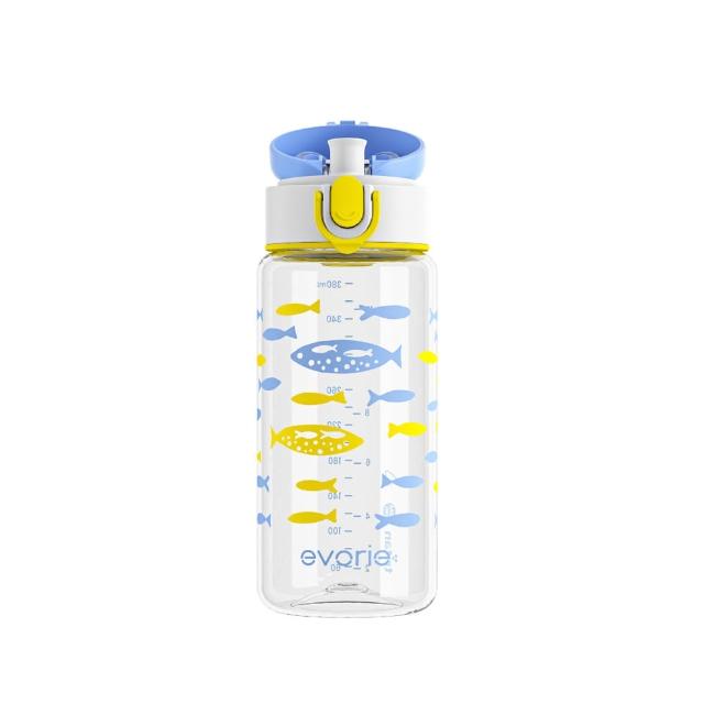 【Evorie】Tritan 380mL 兒童水杯2入組 直飲 / 吸管杯(幼兒水杯 兒童水壺 幼稚園水壺 微笑水杯)