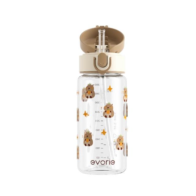 【Evorie】Tritan 380mL 兒童水杯2入組 直飲 / 吸管杯(幼兒水杯 兒童水壺 幼稚園水壺 微笑水杯)