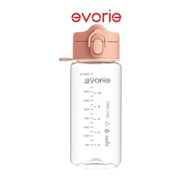 【Evorie】Tritan 380mL 兒童水杯2入組 直飲 / 吸管杯(幼兒水杯 兒童水壺 幼稚園水壺 微笑水杯)