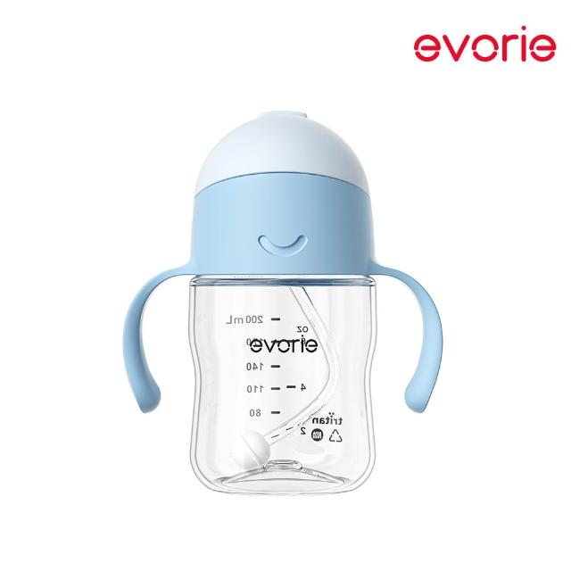 【Evorie】Tritan滑蓋學習吸管水杯防漏200mL(微笑水杯 練習水杯 練習喝水 寶寶水杯)