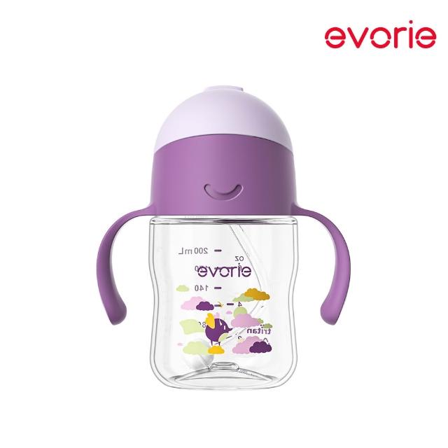 【Evorie】Tritan 200mL300mL雙色學飲吸管水杯組 (總代理公司貨/微笑水杯)