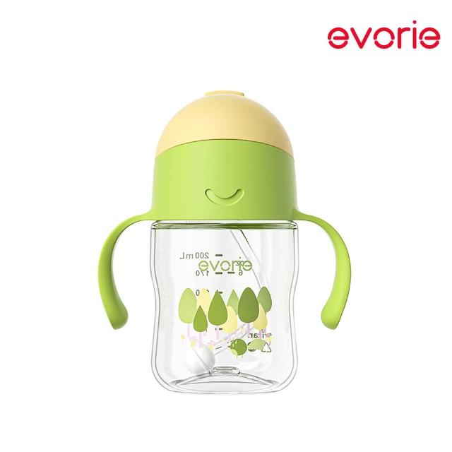 【Evorie】Tritan 200mL300mL雙色學飲吸管水杯組 (總代理公司貨/微笑水杯)