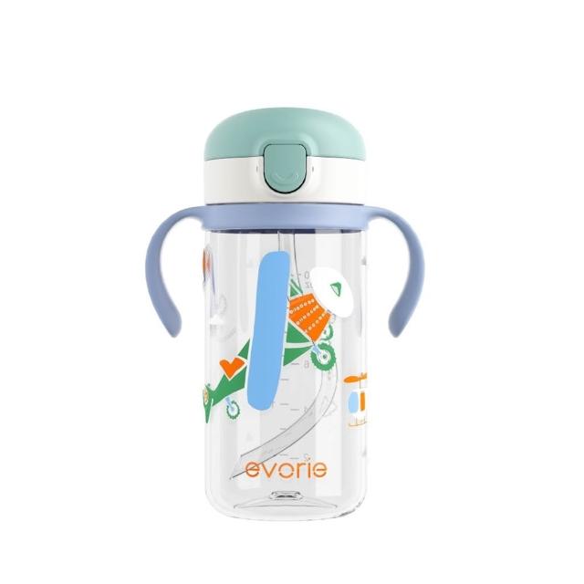 【Evorie】Tritan 200mL300mL雙色學飲吸管水杯組 (總代理公司貨/微笑水杯)