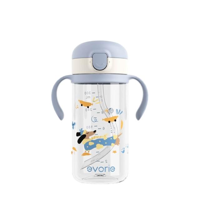 【Evorie】Tritan 200mL300mL雙色學飲吸管水杯組 (總代理公司貨/微笑水杯)