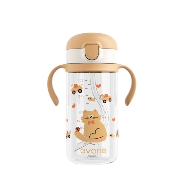 【Evorie】Tritan 200mL300mL雙色學飲吸管水杯組 (總代理公司貨/微笑水杯)