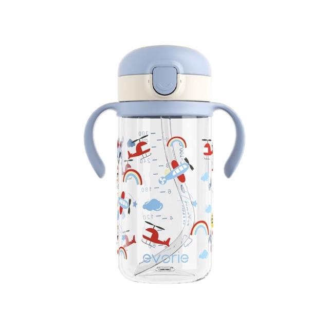 【Evorie】Tritan 200mL300mL雙色學飲吸管水杯組 (總代理公司貨/微笑水杯)
