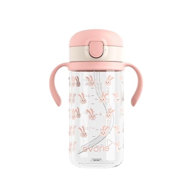 【Evorie】Tritan 200mL300mL雙色學飲吸管水杯組 (總代理公司貨/微笑水杯)