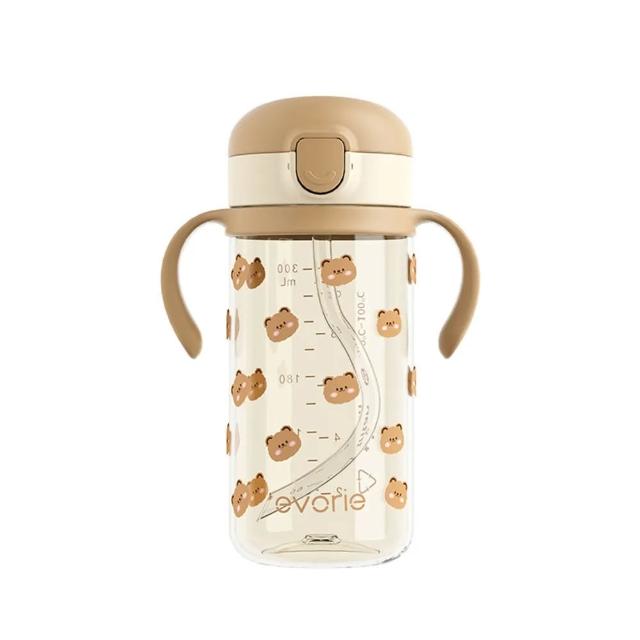 【Evorie】Tritan 200mL300mL雙色學飲吸管水杯組 (總代理公司貨/微笑水杯)