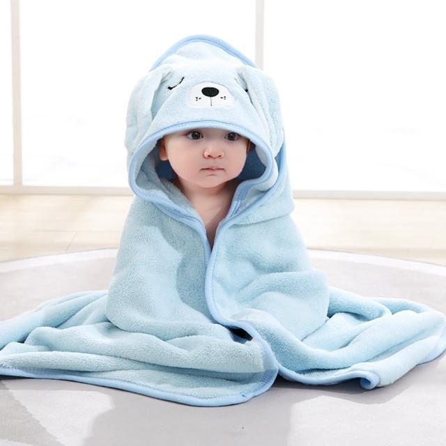 【Vanibaby】連帽嬰兒浴巾(動物造型 吸水珊瑚絨)