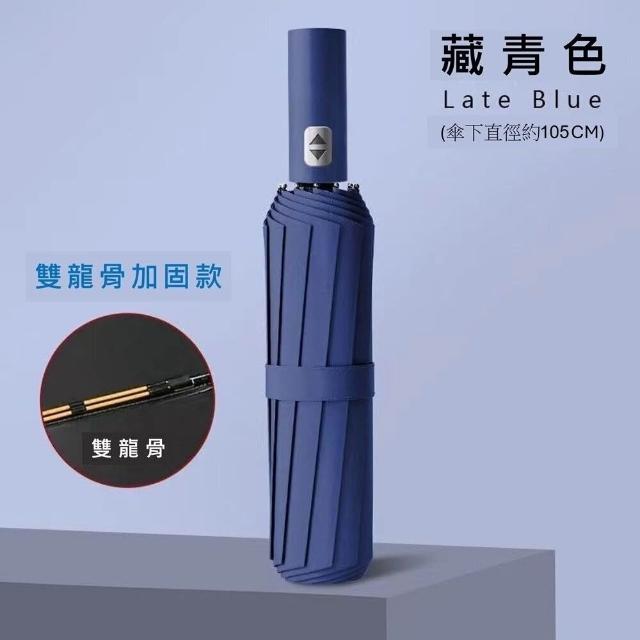 【TWBUY 台灣好購】德國款十二骨自動傘 升級雙龍骨(一鍵自動開收 全自動晴雨傘 遮陽傘 106超大傘面)