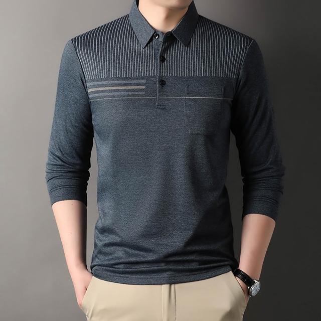 【Billgo】針織棉長袖口袋POLO衫-3款 多色 M-4XL碼 薄款秋冬男上衣 四季可穿(親膚、舒適、換季)