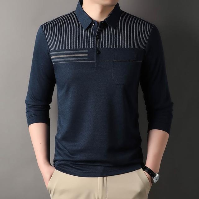 【Billgo】針織棉長袖口袋POLO衫-3款 多色 M-4XL碼 薄款秋冬男上衣 四季可穿(親膚、舒適、換季)