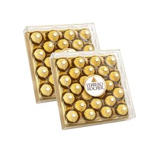 【金莎】經典巧克力24粒金鑽禮盒2入組(母親節/情人節告白/聖誕禮物/萬聖節)