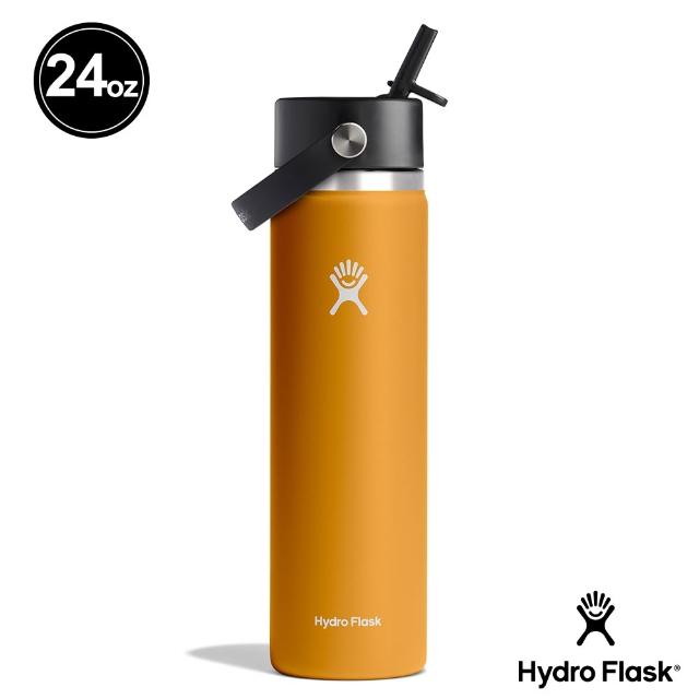 【Hydro Flask】24oz/709ml 寬口 吸管 真空 保溫瓶(高保冰 保溫 無毒 美國品牌 食安 防滑塗層 大口徑)