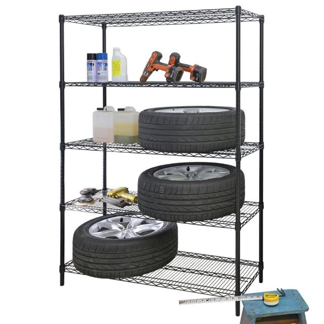 【居家cheaper】荷重型 烤黑 46X121X150CM 五層置物架(每層耐重100KG 層架鐵架 置物架 貨架)