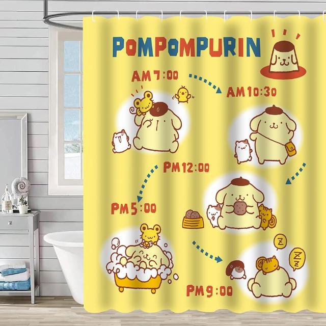 【三房兩廳】日本三麗鷗防水加厚浴簾/正版授權(hello kitty/美樂蒂/布丁狗/凱蒂貓)