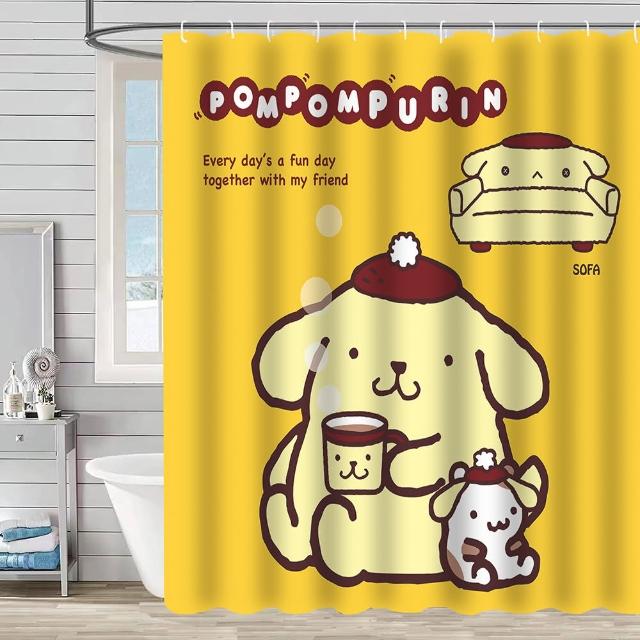 【三房兩廳】日本三麗鷗防水加厚浴簾/正版授權(hello kitty/美樂蒂/布丁狗/凱蒂貓)