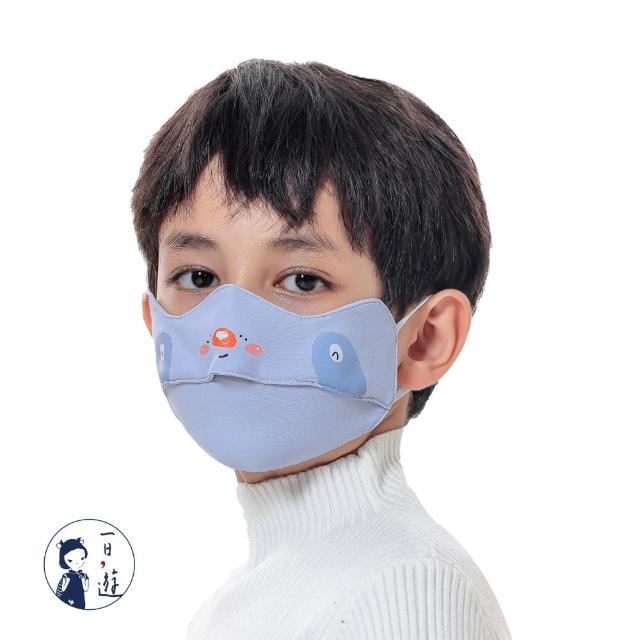 【NicoFun 愛定做】兒童防風保暖 萌趣浣熊卡通 布口罩 立體3D 透氣 護眼角 防護口罩(可水洗 可調式耳扣)