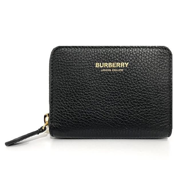 【BURBERRY 巴寶莉】經典格紋帆布/壓印LOGO牛皮拉鍊錢包短夾零錢包(顏色任選)