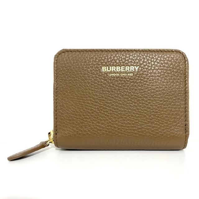 【BURBERRY 巴寶莉】經典格紋帆布/壓印LOGO牛皮拉鍊錢包短夾零錢包(顏色任選)