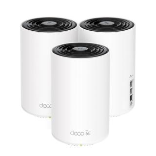 【TP-Link】WiFi 6E AXE5400 三頻 2.5G 真Mesh 無線路由器 分享器(透天厝首選/Deco XE75 Pro 三入組)