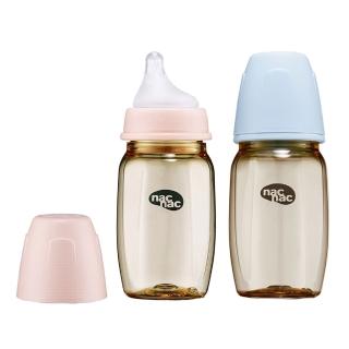 【nac nac】妍心35%金菱防脹氣PPSU寬口奶瓶 270ml(經典2入組/新生兒適用)