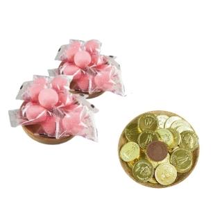 紅圓棉花糖 200gx6包+女皇金幣巧克力 250gx3包(拜拜糖果、棉花糖、過年、冬至、巧克力、免煮湯圓)