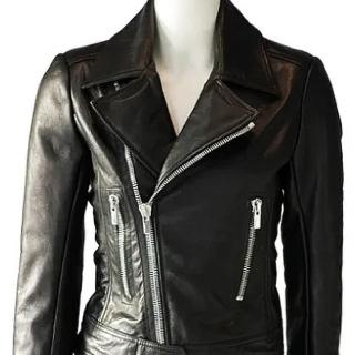 【Balenciaga 巴黎世家】外皮夾克騎士風外套(黑色)