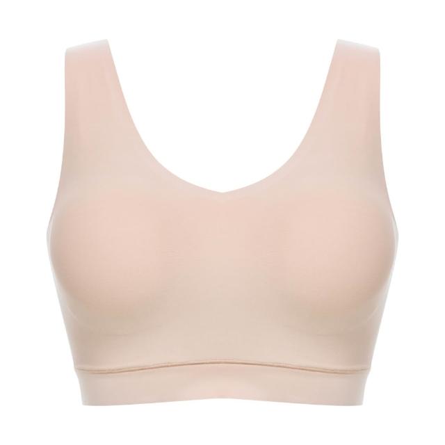 【Chantelle 仙黛爾】Soft Stretch.涼感無痕透氣V領無鋼圈輕運動女內衣 黑/膚粉可選.16A10_0WU(超強彈力)