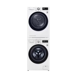 【LG 樂金】家電快配13+10公斤堆疊◆WiFi蒸洗脫變頻滾筒洗衣機+免曬衣乾衣機◆白(WD-S13VCW+WR-100VW)