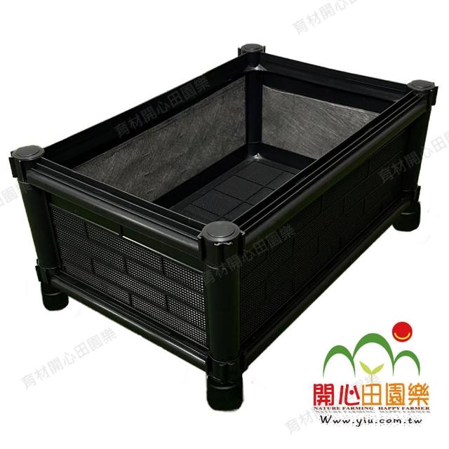 【田園樂】育材雙層種植箱+尼龍輪4顆(組合種植箱種菜箱/深根植物栽培/可選多種側板款式/加裝輪子方便移動)