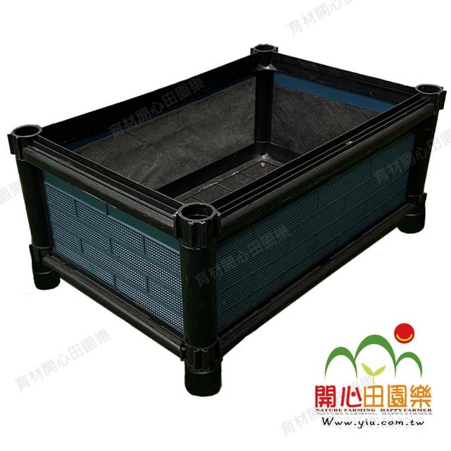 【田園樂】育材雙層種植箱+尼龍輪4顆(組合種植箱種菜箱/深根植物栽培/可選多種側板款式/加裝輪子方便移動)