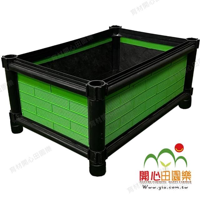 【田園樂】育材雙層種植箱+尼龍輪4顆(組合種植箱種菜箱/深根植物栽培/可選多種側板款式/加裝輪子方便移動)