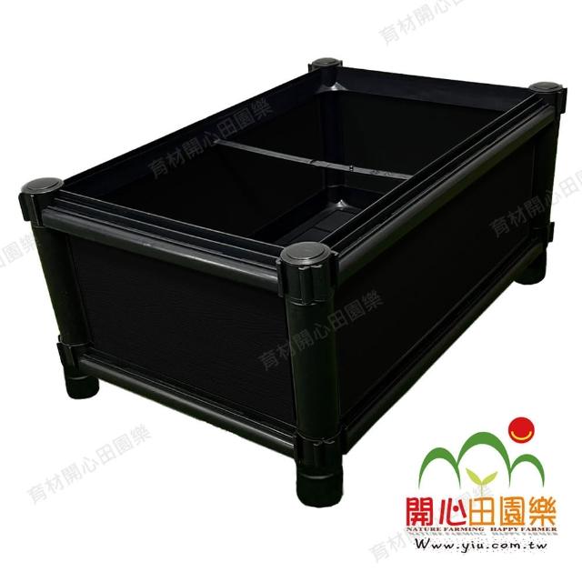 【田園樂】育材雙層種植箱+尼龍輪4顆(組合種植箱種菜箱/深根植物栽培/可選多種側板款式/加裝輪子方便移動)