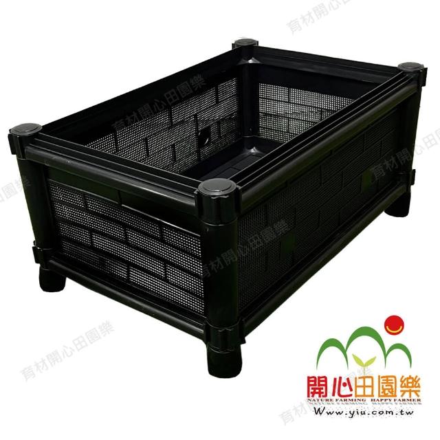 【田園樂】育材雙層種植箱+尼龍輪4顆(組合種植箱種菜箱/深根植物栽培/可選多種側板款式/加裝輪子方便移動)