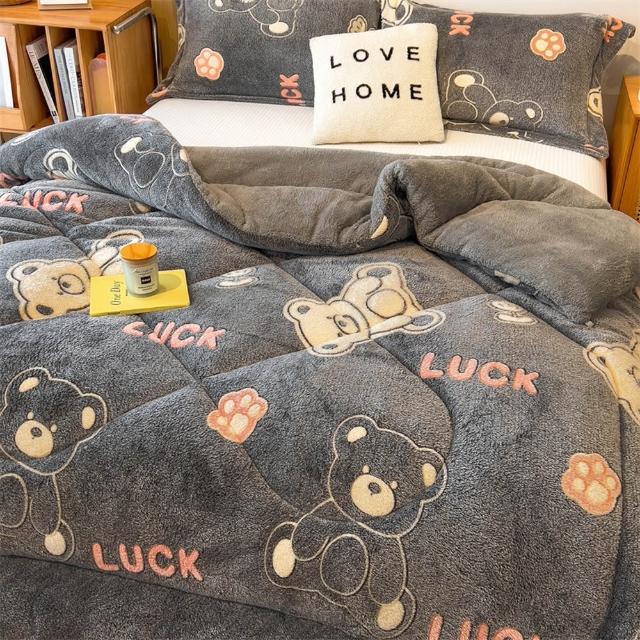 【寢聚 Sleep Club】買一送一 雪花絨×羊羔絨 雙面加厚暖暖被 雙人被 150x200cm(2.4KG 10色任選 棉被 冬被)