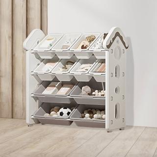 【PUKU 藍色企鵝】兒童 玩具收納櫃 收納抽屜  收納架(4大8小)